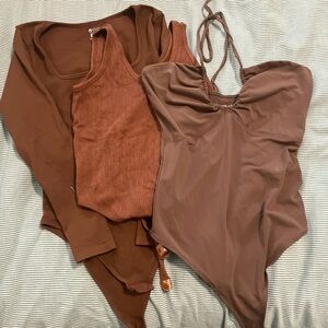 Abercrombie & Fitch Brown Bodysuits
